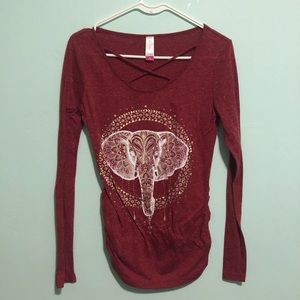 Long sleeve elephant tee